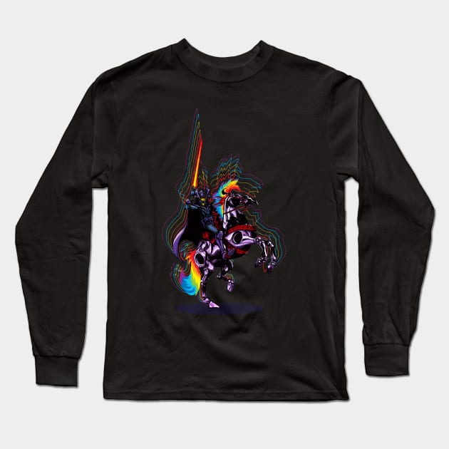 Dark Knight of Rainbows Long Sleeve T-Shirt by matthewart